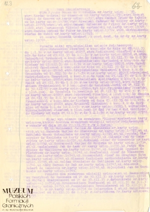 1. Tytuł: rozkaz nr 19/36 Batalionu KOP „Ostróg”
2. Treść: nadanie ułanowi Kazimierzowi Oleszkowi  oznaki pamiątkowej KOP „Za Służbę Graniczną”
3. Hasła przedmiotowe: Korpus Ochrony Pogranicza, kadra
4. Wytwórca: Batalion KOP „Ostróg”
5. Czas powstania: 09.09.1936 r.
6. Miejsce sporządzenia: Polska, Ostróg
7. Materiał i technika wykonania: maszynopis
8. Wymiary: brak danych
9. Stan zachowania: dobry
10. Miejsce przechowywania/właściciel: Archiwum   Straży Granicznej w Szczecinie