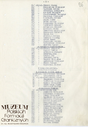 1. Tytuł: rozkaz dzienny nr 199 
2. Treść: rozkaz Dowództwa Centralnej Szkoły  Podoficerskiej Korpusu Ochrony Pogranicza w Osowcu,  dotyczący ukończenia kursu podoficerskiego 
3. Hasła przedmiotowe: Korpus Ochrony Pogranicza, kadra
4. Wytwórca: Dowództwo Centralnej Szkoły  Podoficerskiej KOP w Osowcu
5. Czas powstania: 10.09.1937 r.
6. Miejsce sporządzenia: Osowiec, Polska
7. Materiał i technika wykonania: maszynopis
8. Wymiary: 21,5 x 15 cm
9. Stan zachowania: dobry
10. Miejsce przechowywania/właściciel:   Archiwum Straży Granicznej w Szczecinie