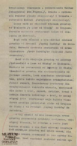 1. Tytuł: raport
2. Treść: początki funkcjonowania Straży Granicznej
3. Hasła przedmiotowe: Straż Graniczna
4. Wytwórca: dowódca Straży Granicznej płk Adolf Małyszko
5. Czas powstania: 12.03.1919 r.
6. Miejsce sporządzenia: Polska, Warszawa
7. Materiał i technika wykonania: maszynopis
8. Wymiary: 21 x 32 cm
9. Stan zachowania: dobry
10. Miejsce przechowywania/właściciel: Archiwum Straży Granicznej w Szczecinie