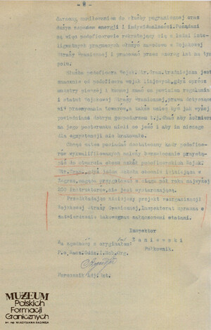 1. Tytuł: raport
2. Treść: początki funkcjonowania Straży Granicznej
3. Hasła przedmiotowe: Straż Graniczna
4. Wytwórca: dowódca Straży Granicznej płk Adolf Małyszko
5. Czas powstania: 12.03.1919 r.
6. Miejsce sporządzenia: Polska, Warszawa
7. Materiał i technika wykonania: maszynopis
8. Wymiary: 21 x 32 cm.
9. Stan zachowania: dobry
10. Miejsce przechowywania/właściciel: Archiwum Straży Granicznej w Szczecinie