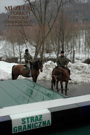 1. Tytuł tematu: patrol konny
2. Opis obrazu: funkcjonariusze Bieszczadzkiego Oddziału Straży Granicznej podczas patrolu konnego w terenie
3. Data wydarzenia: 13.02.2007 r.
4. Osoby widoczne: brak danych
5. Hasła przedmiotowe: Straż Graniczna, ochrona fizyczna
6. Opis techniczny: zdjęcie cyfrowe, kolor
7. Autor: Krzysztof Niemiec 
8. Miejsce przechowywania/właściciel: Archiwum Straży Granicznej w Szczecinie